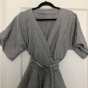 Kimono Style Peplum Wrap Shirt